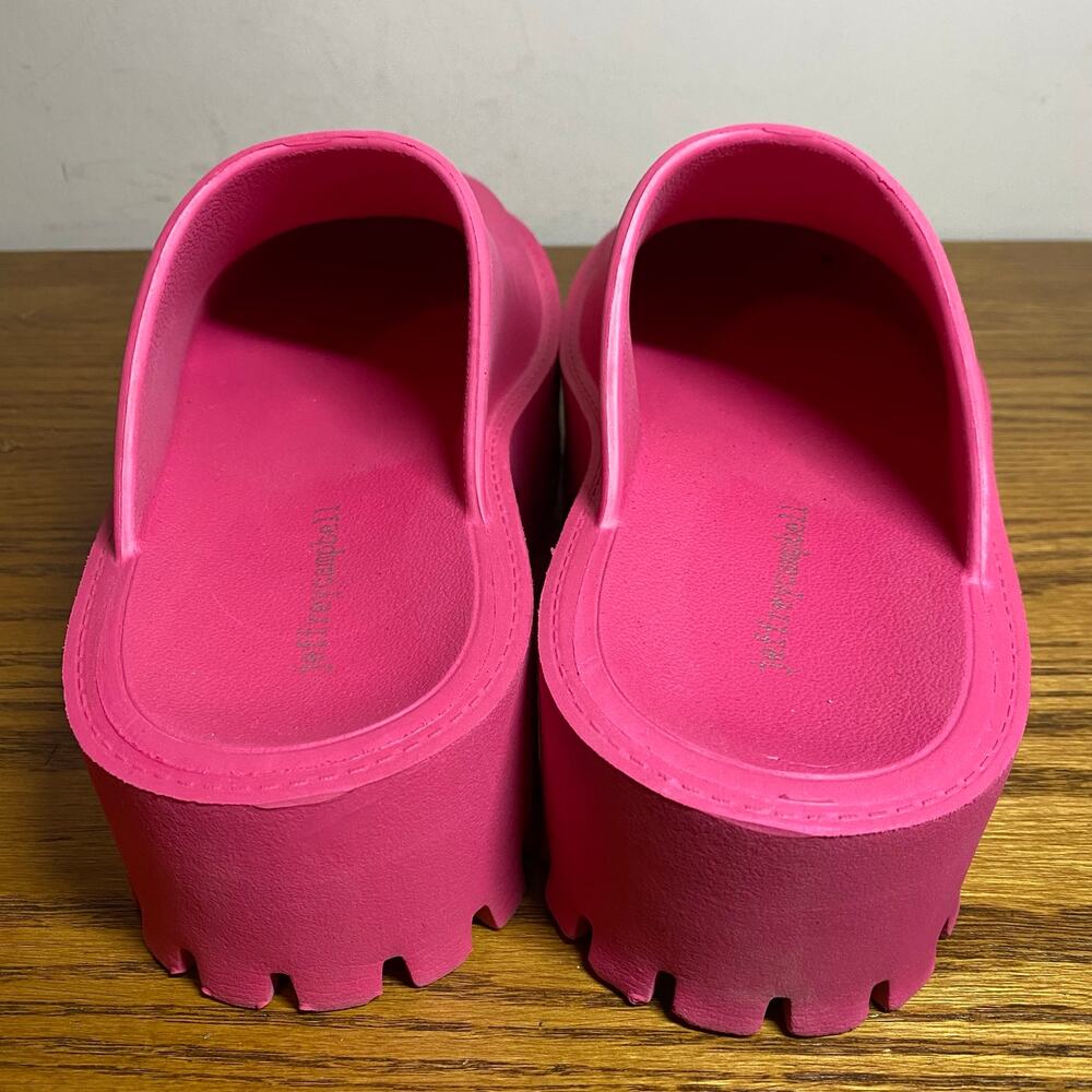 Jeffrey Campbell Clogge Fuchsia Slip On Chunky Platform Mule Clog Sandals Size 9 - Picture 4 of 7